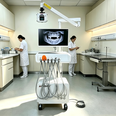 Un buon prezzo. All-in-one Veterinary Dental Unit con telecamera portatile a raggi X HD e compressore d'aria silenzioso senza olio in linea