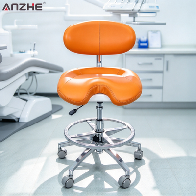 Un buon prezzo. Scavo per operatori dentali in pelle in microfibra di qualità superiore Sedile ergonomico per sella Base in lega di alluminio, supporto posteriore regolabile in linea