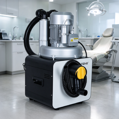 Un buon prezzo. Sistema di aspirazione dentale da 750 W con potenza di aspirazione di 1000 L/min e funzionamento silenzioso da 56 dB per cliniche dentali in linea