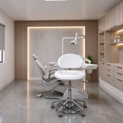 Un buon prezzo. Sgabello ergonomico da dentista regolabile in altezza con rotazione a 360 gradi per studi dentistici in linea