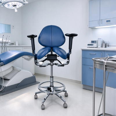 Un buon prezzo. Sgabello Dentale Ergonomico di Lusso con Altezza Regolabile, Rotazione a 360 Gradi e Sedile Diviso a Sella per Cliniche in linea