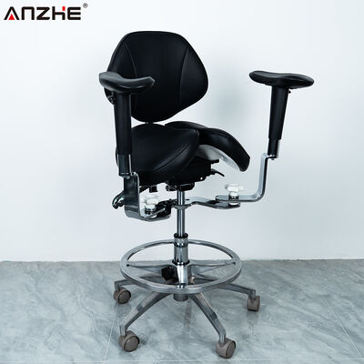 Un buon prezzo. Sgabello Ergonomico per Dentista con Sedile a Sella Diviso, Design Inclinabile in Avanti e Rotazione a 360 Gradi per Cliniche Dentistiche in linea