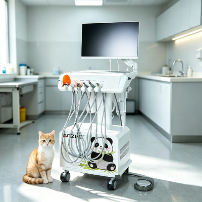 Un buon prezzo. All in One Mobile Veterinary Dental Trolley, Small Animal Dental Treatment Cart con HD Intraoral Camera Costruita in Suction per la Clinica Veterinaria in linea