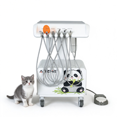 Un buon prezzo. Carrello Veterinario Dentale Portatile con Compressore d'Aria da 550W, Basso Rumore 58dB e Pressione di Lavoro 0.8Mpa per Cliniche Veterinarie in linea