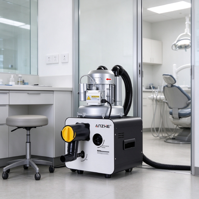 Un buon prezzo. Pompa per vuoto dentale da 750W con separatore acqua-aria a due stadi e potenza di aspirazione di 1000L/min per doppie poltrone dentali in linea